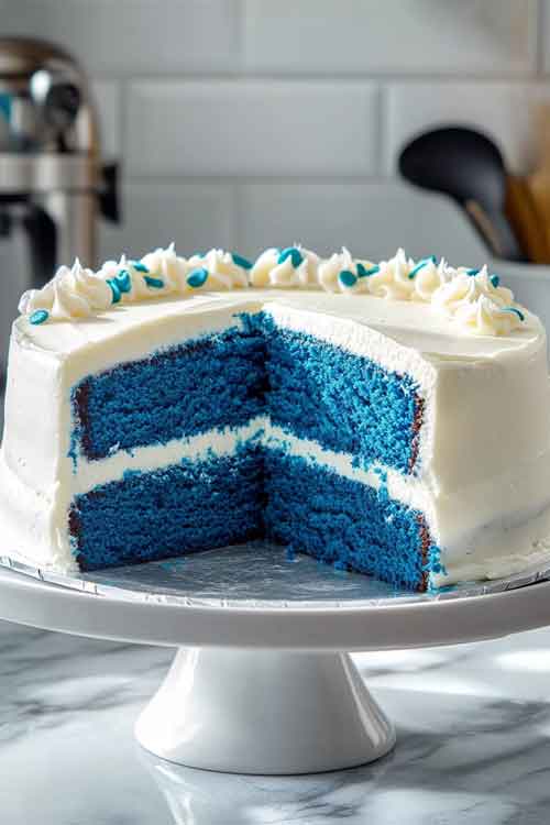 Decoration Blue Velvet Cake