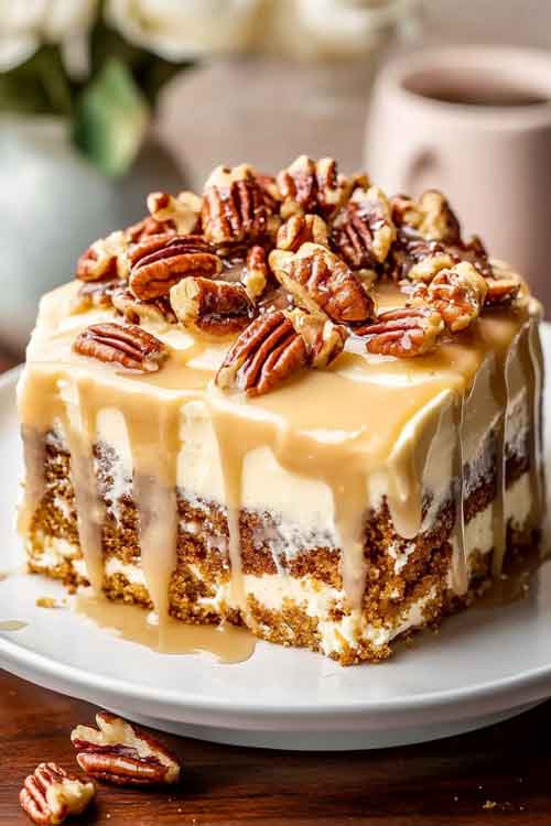 How to Make the Perfect Butter Pecan Praline Poke Cake