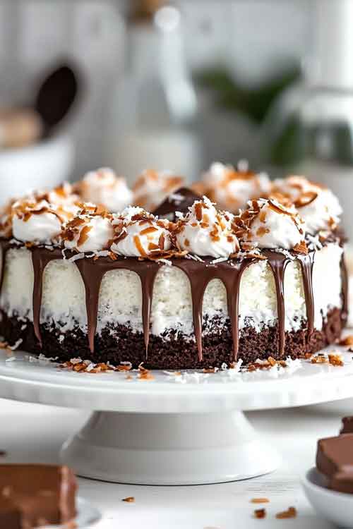 chocolate mounds poke cake