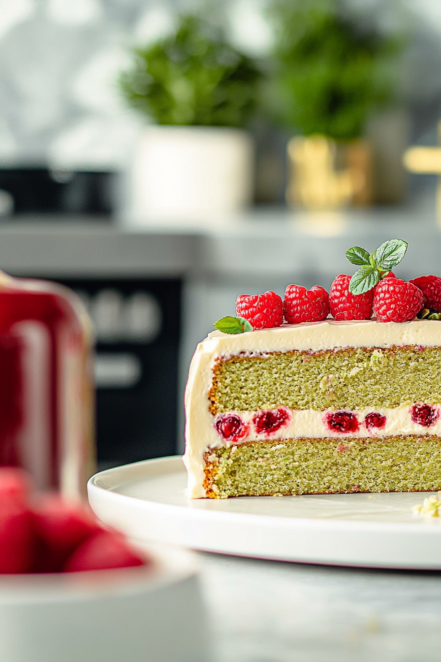 Raspberry Pistachio Cake