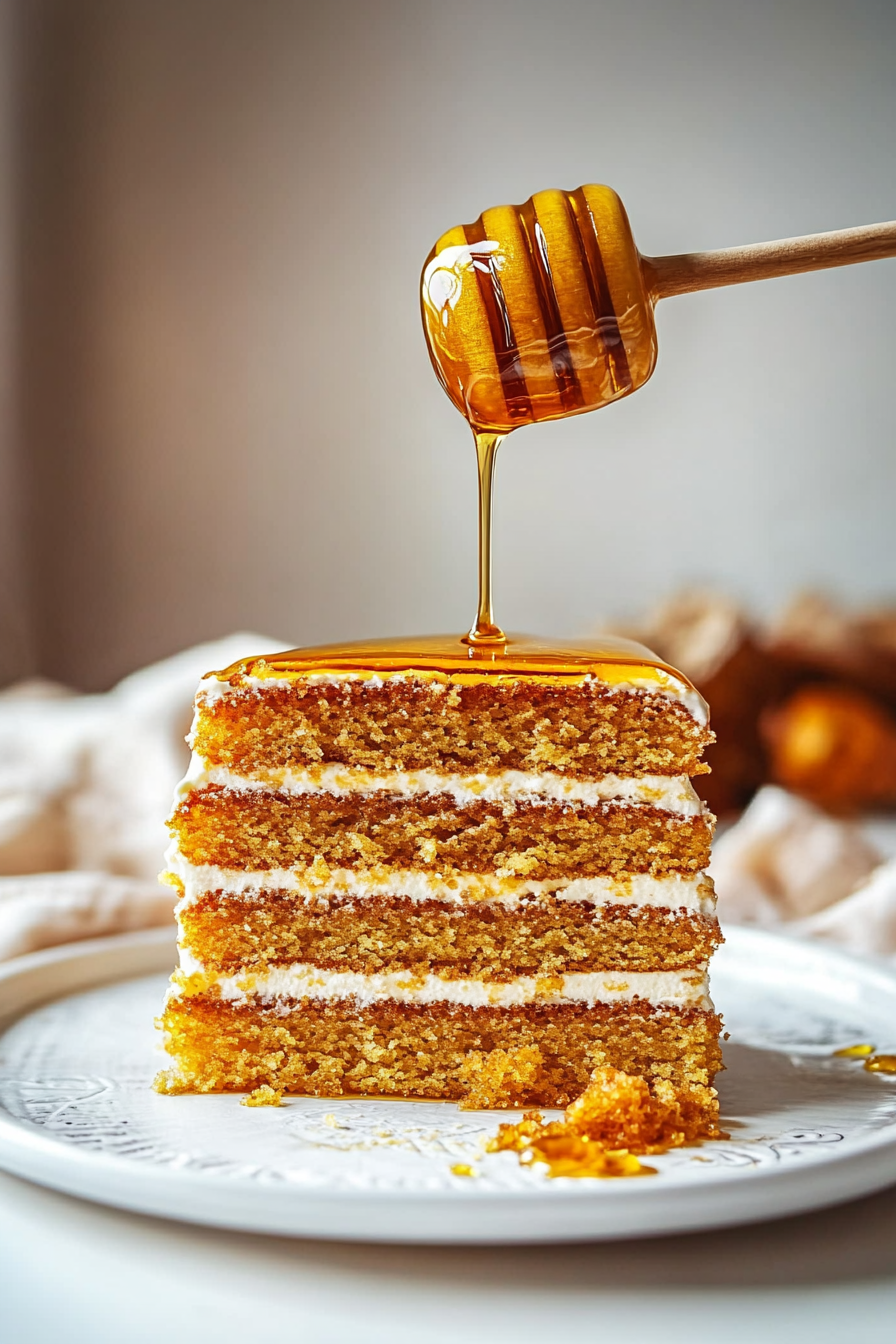 Honey Cake With Golden Honey Syrup