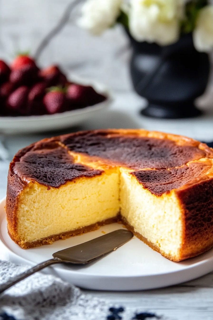 Basque Burnt Cheesecake With No Heavy Cream