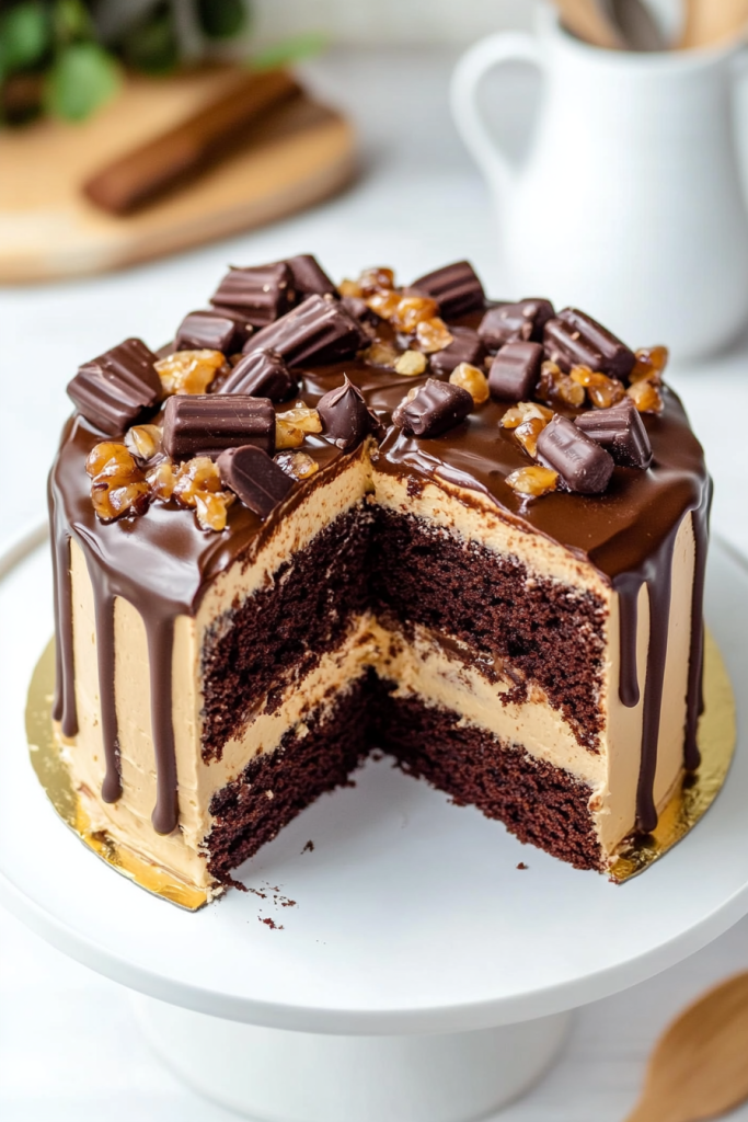 Best Chocolate Snickers Cake