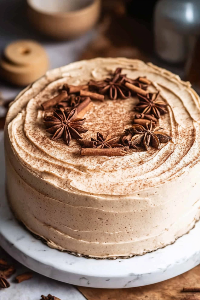 Chai Cake with Cinnamon Cream Cheese Frosting