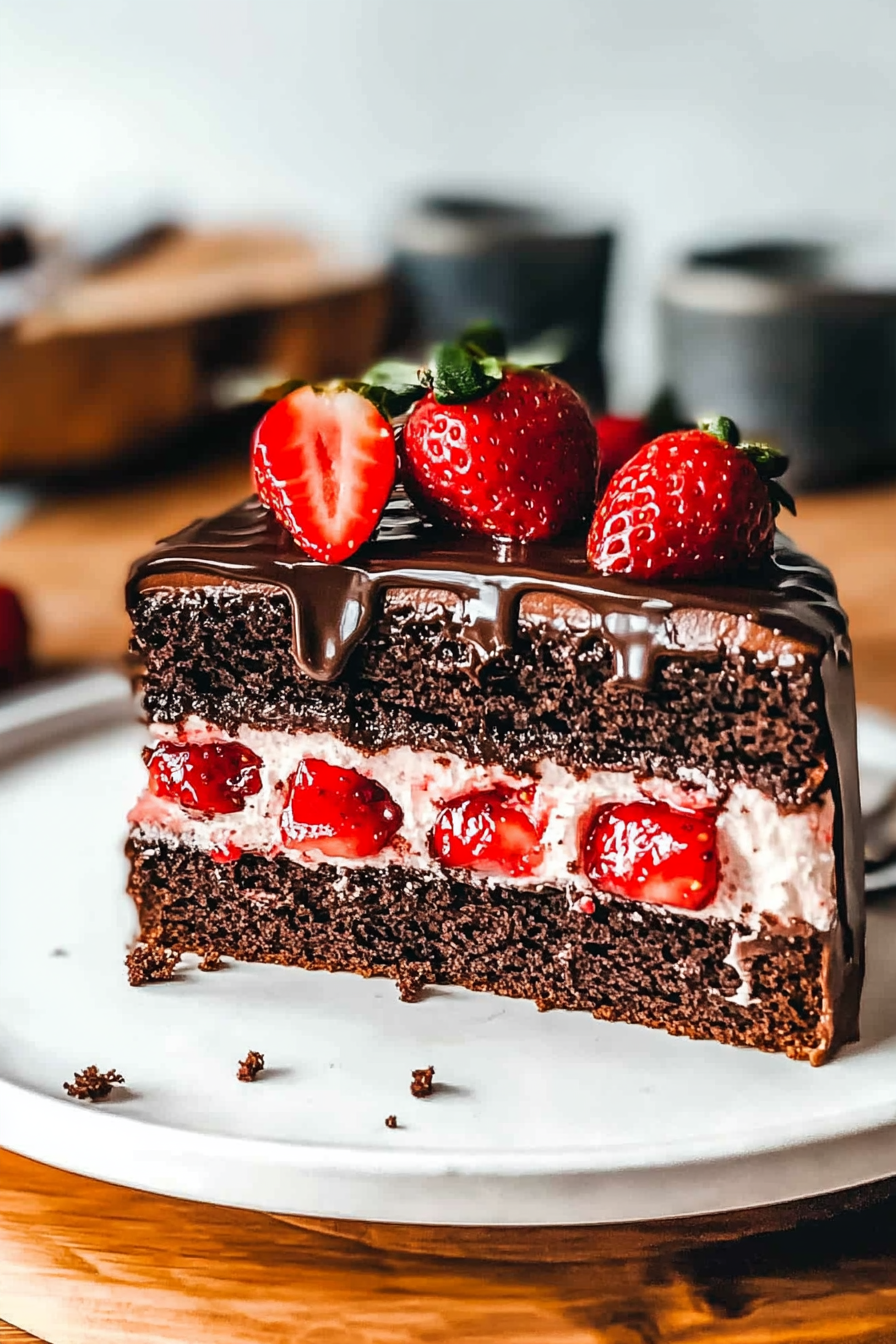 Chocolate Cake with Strawberry Filling