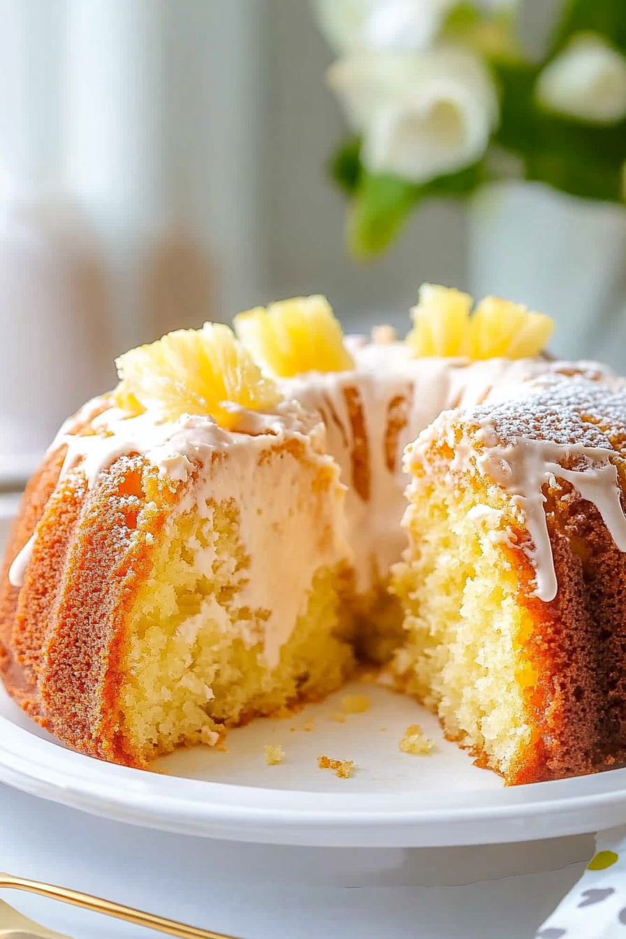 Pineapple Cream Cheese Pound Cake