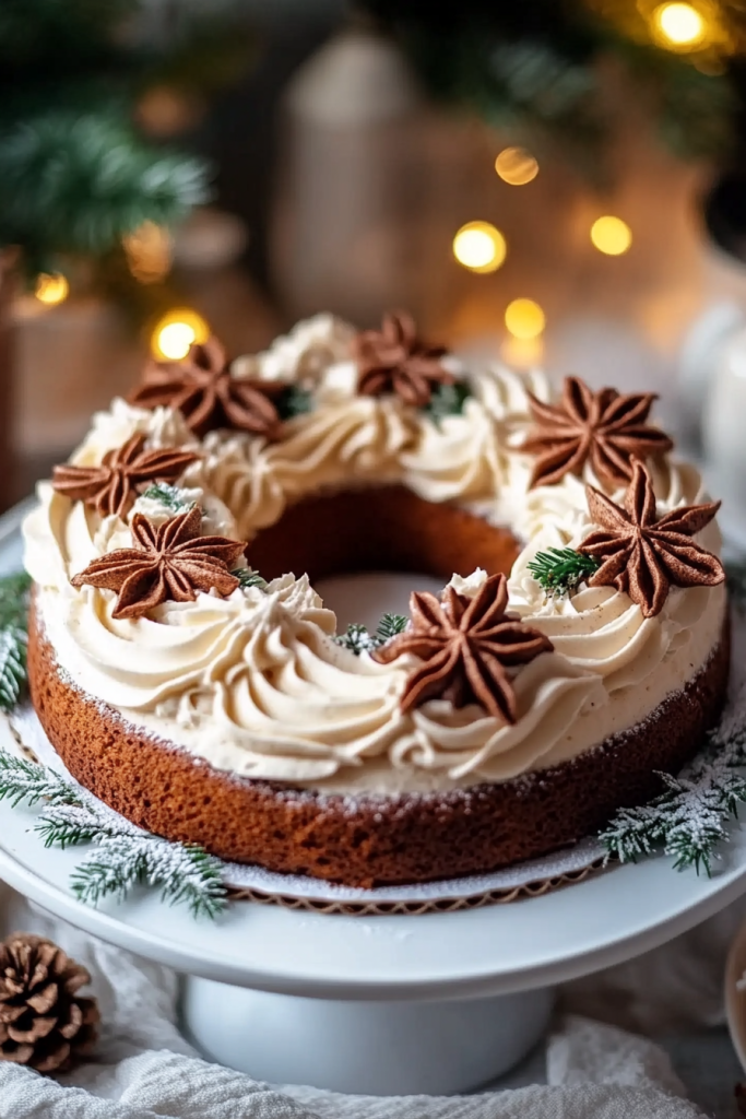 Spiced Gingerbread Wreath Cake
