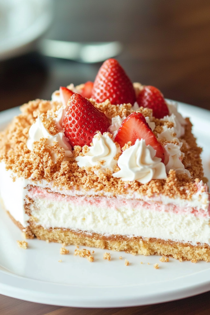 Strawberry Crunch Cheesecake Cake