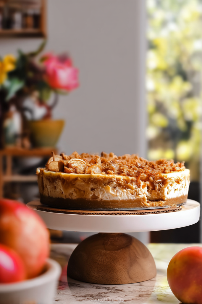 Baked Apple Cinnamon Cheesecake Pie