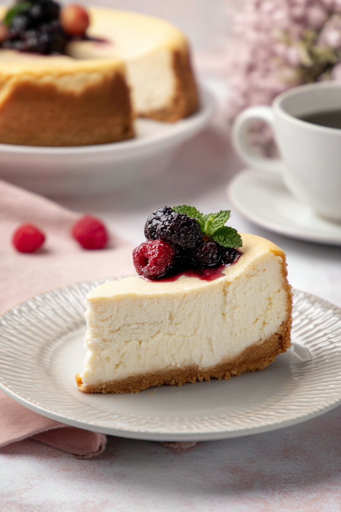 Baked Cheesecake with Silky Sour Cream Layer