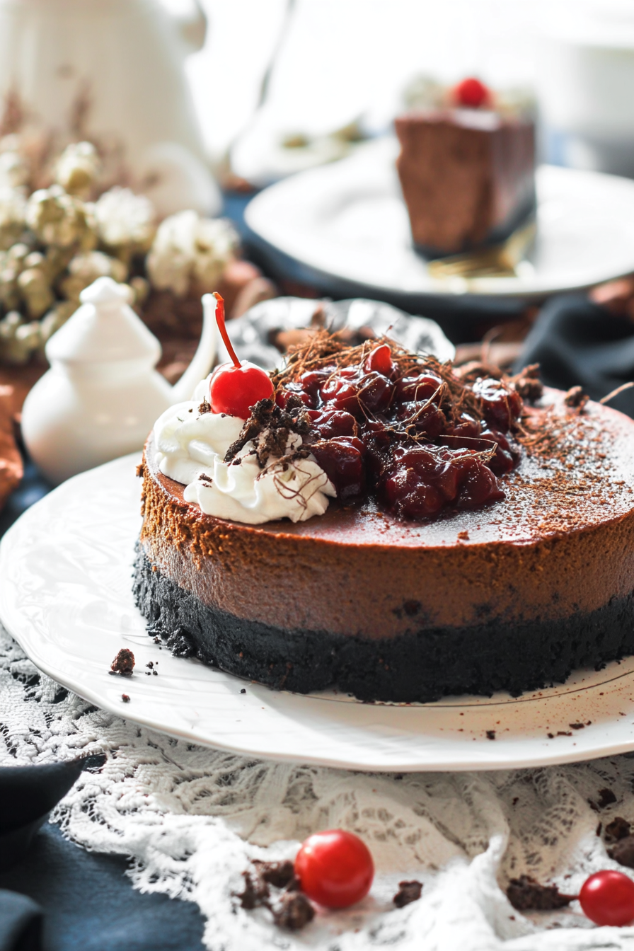 Black cheesecake