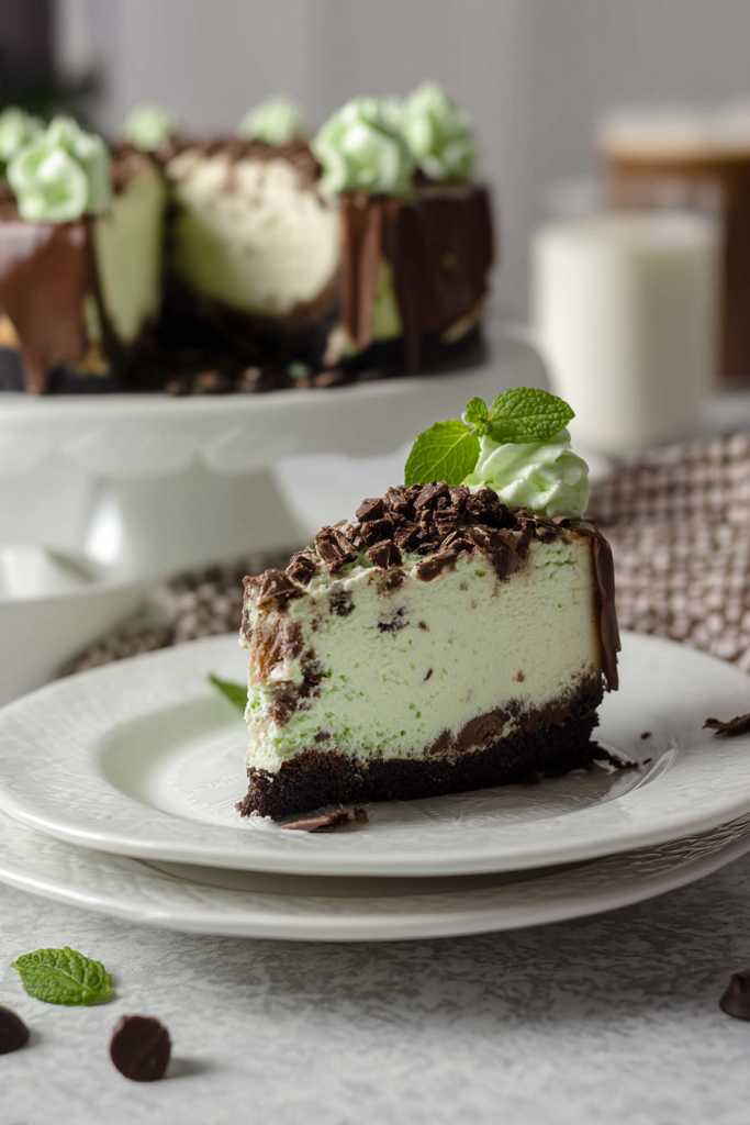Chocolate Mint Cheesecake with Andes Candies