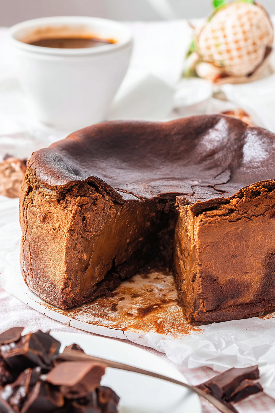 Chocolate basque cheesecake