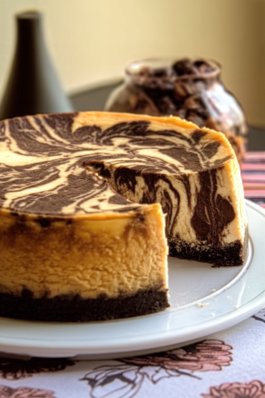 Chocolate swirl cheesecake