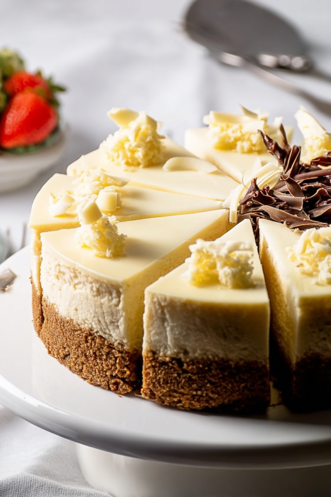 Creamy Baked White Chocolate Cheesecake