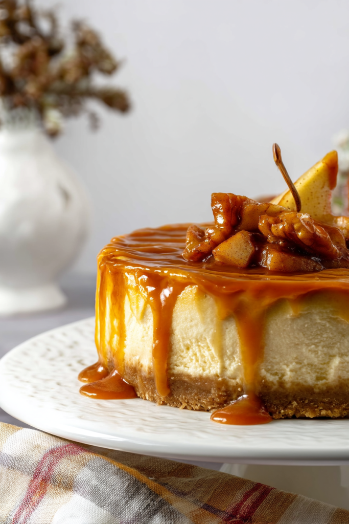 Creamy Caramel Apple Swirl Cheesecake
