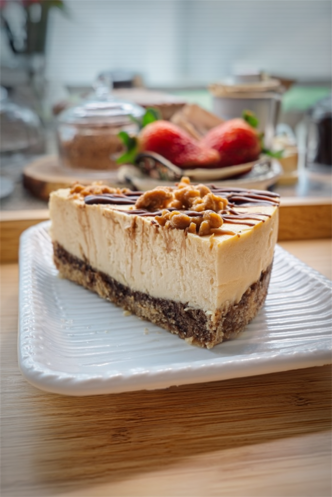 Creamy Cheesecake with Skor Bar Topping