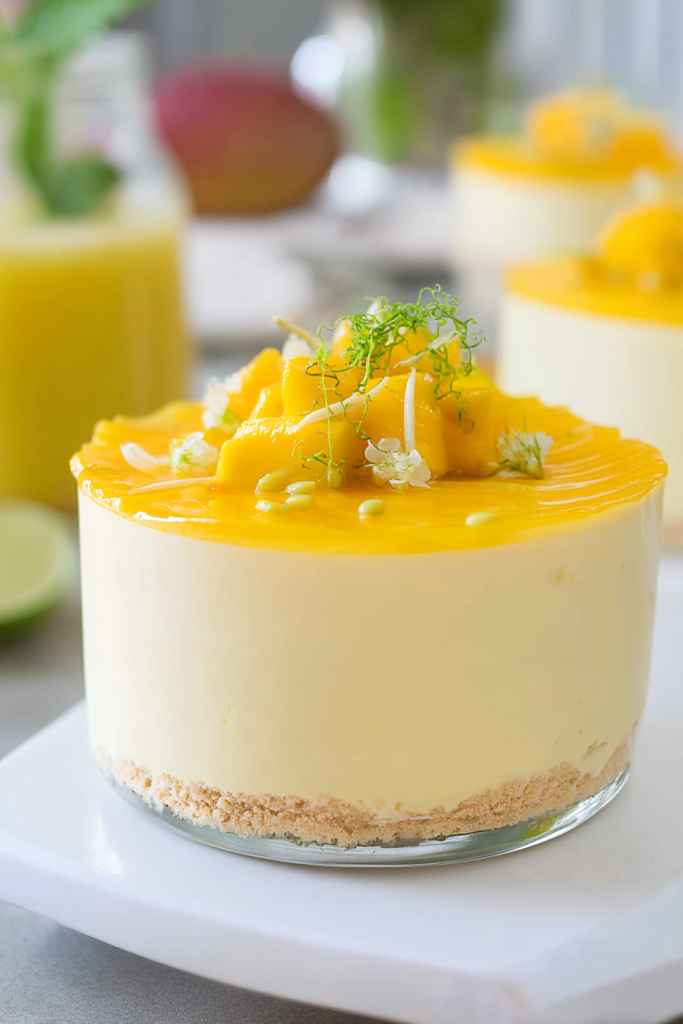 Creamy Mango Mousse with Whipped Cream