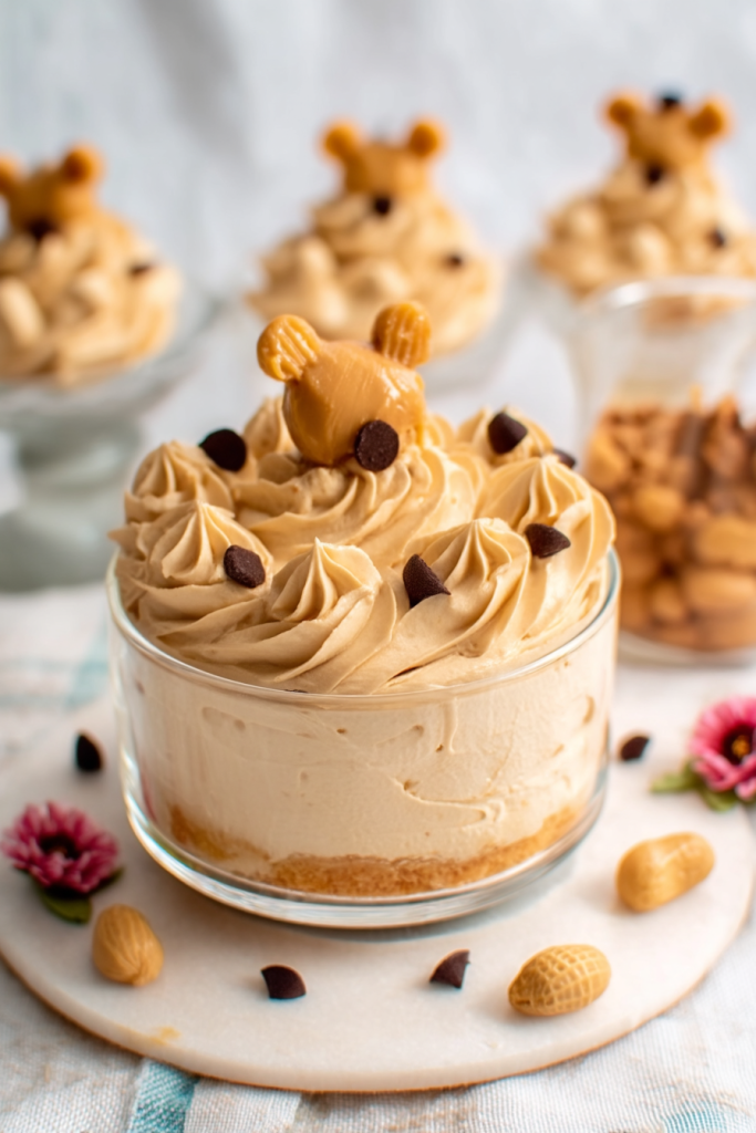 Creamy Peanut Butter Mousse with Whipped Cream