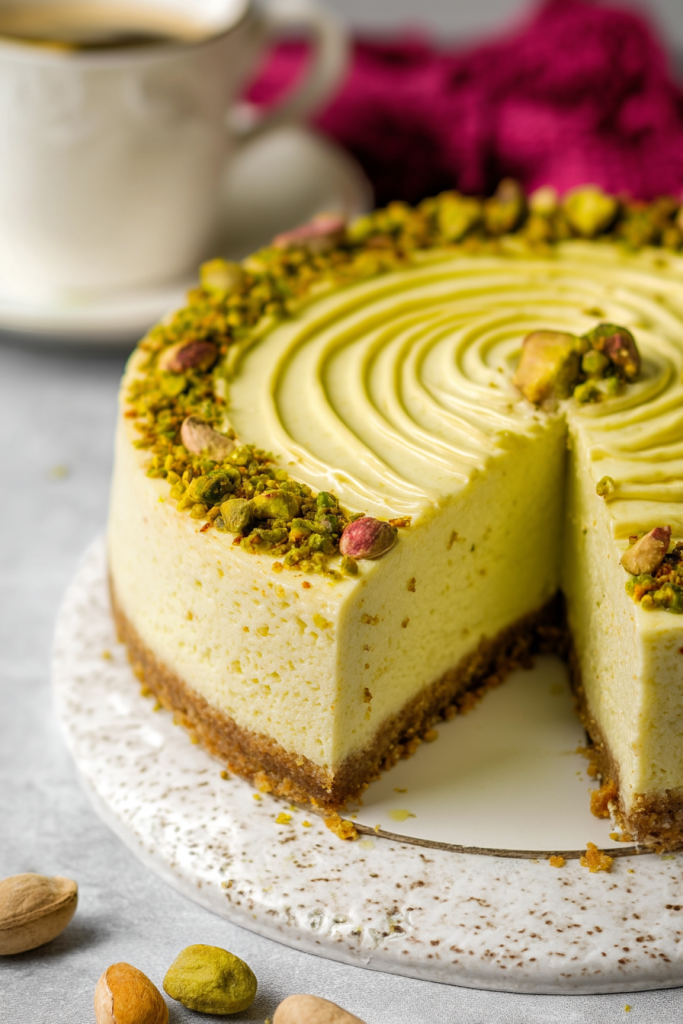 Creamy Pistachio Nut Cheesecake