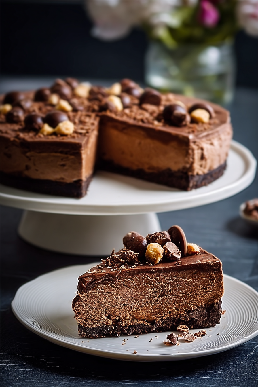 Dark chocolate cheesecake