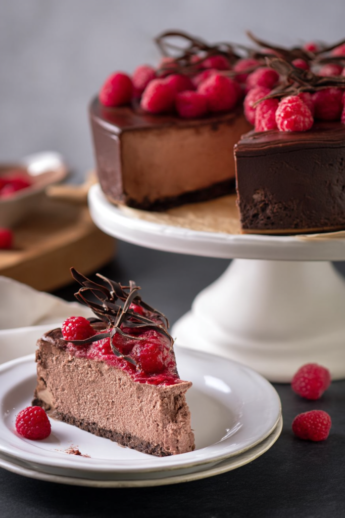 Decadent Chocolate Cheesecake with Raspberry Swirl