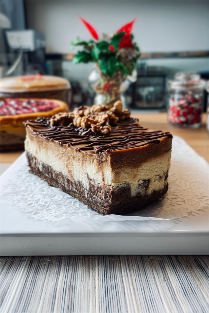 Decadent Skor and Chocolate Layered Cheesecake