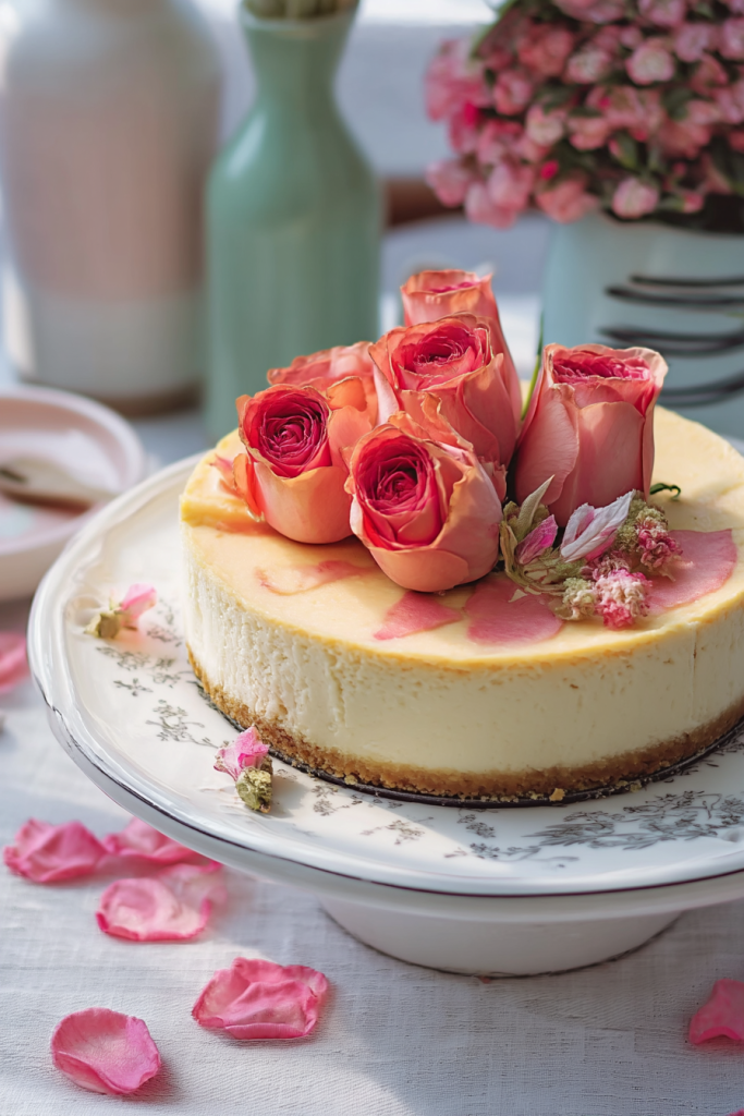 Floral Cream Cheese Dessert with Rosewater