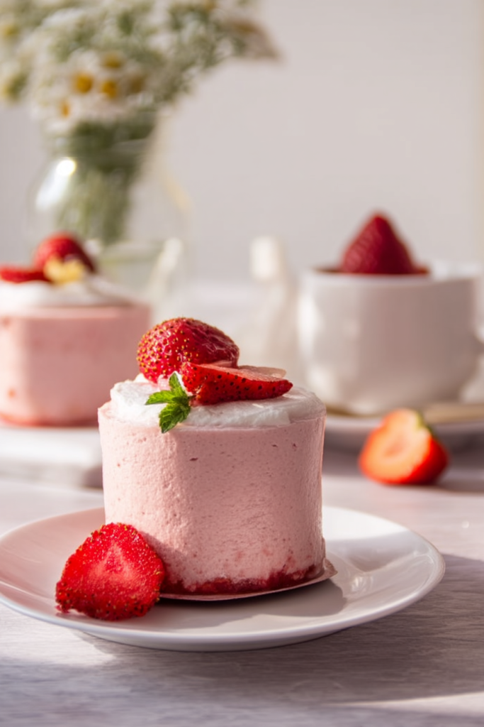 Fluffy Strawberry Mousse Dessert Cups