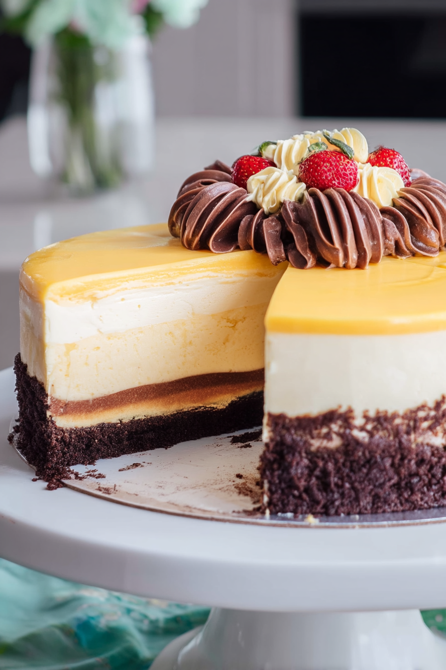 Layered cheesecake