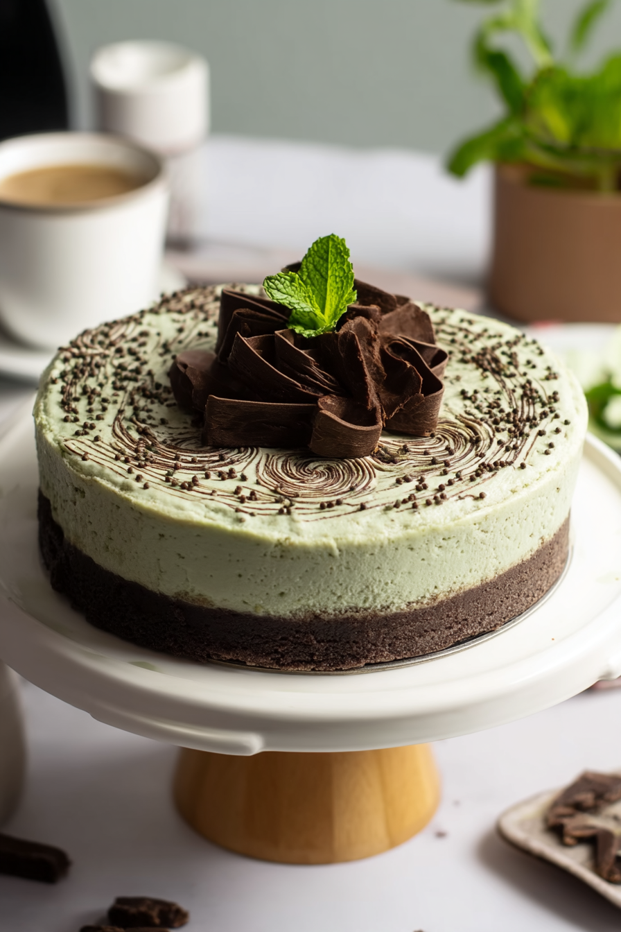 Mint chocolate cheesecake