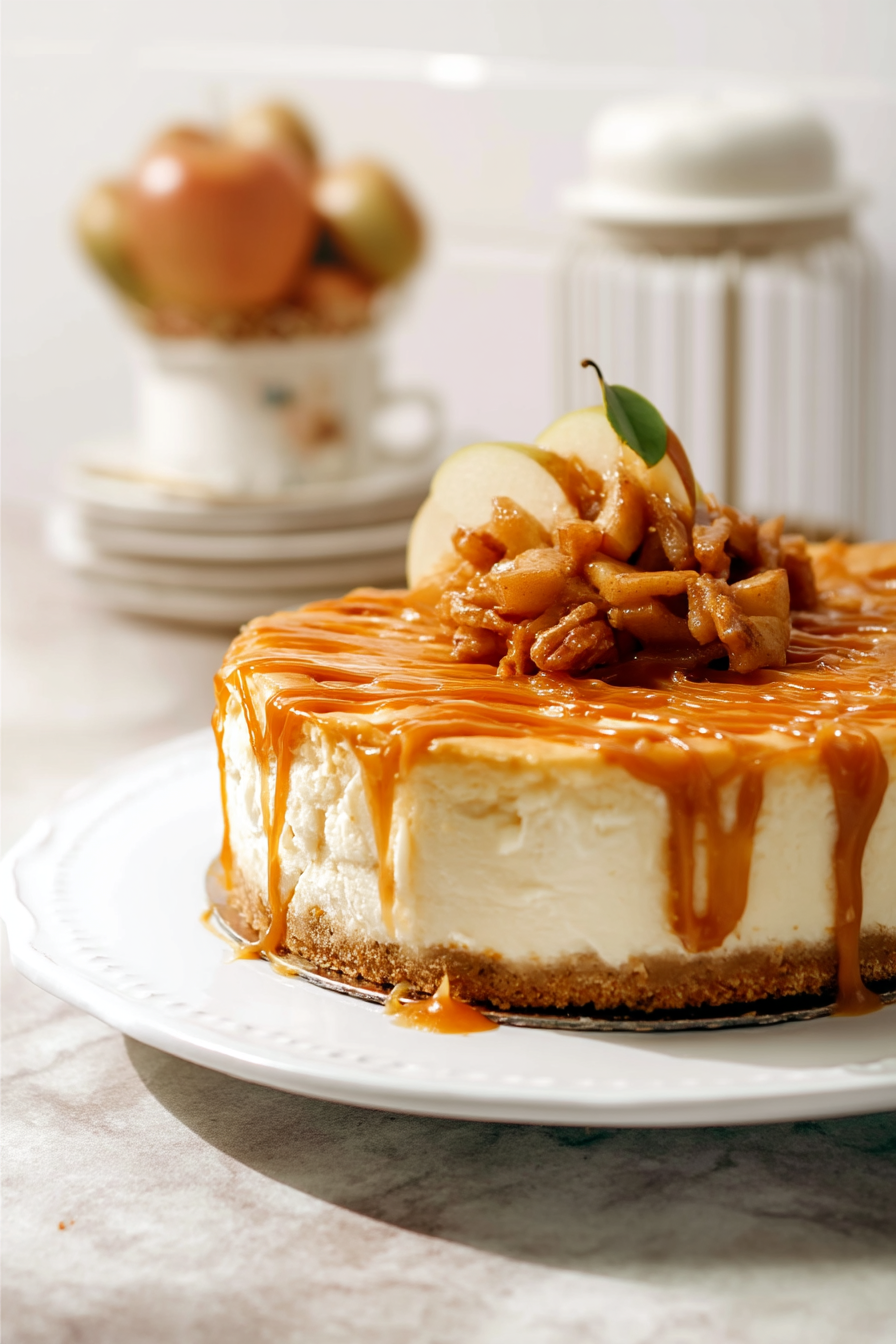 Apple caramel cheesecake