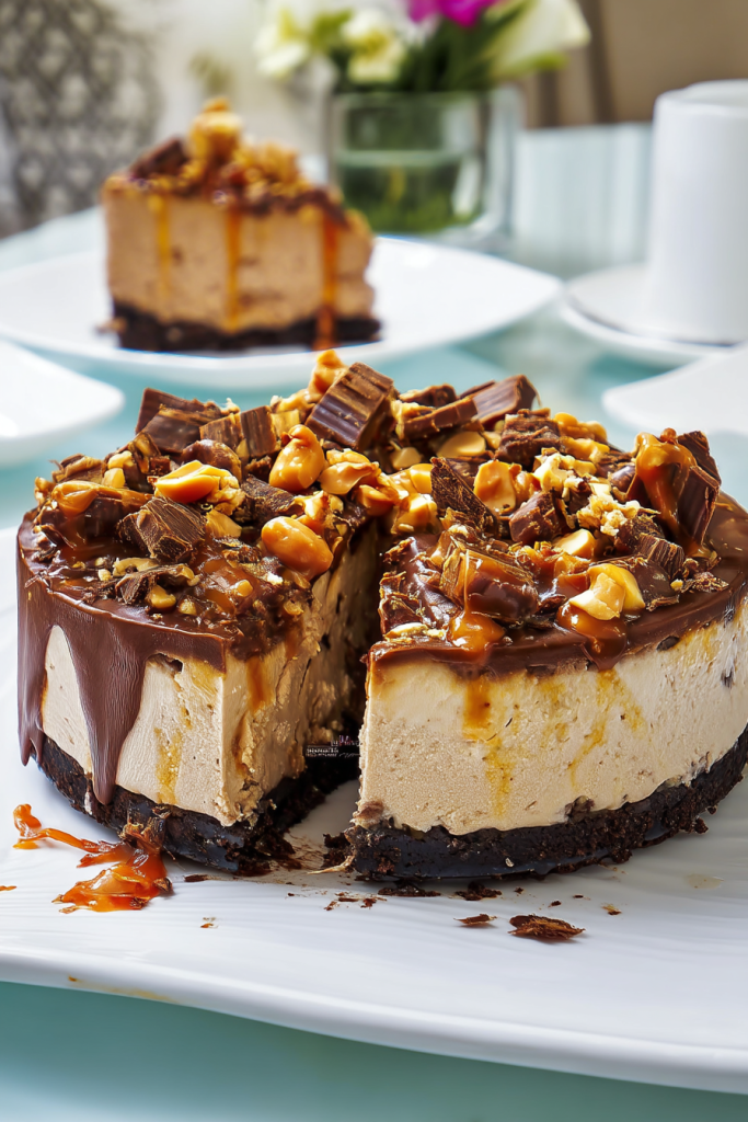 Peanut Caramel Snickers Cheesecake Recipe