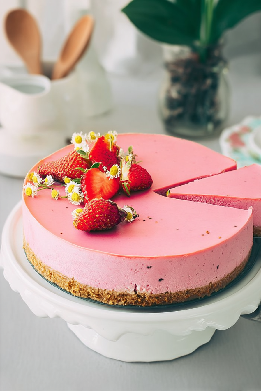 Pink cheesecake