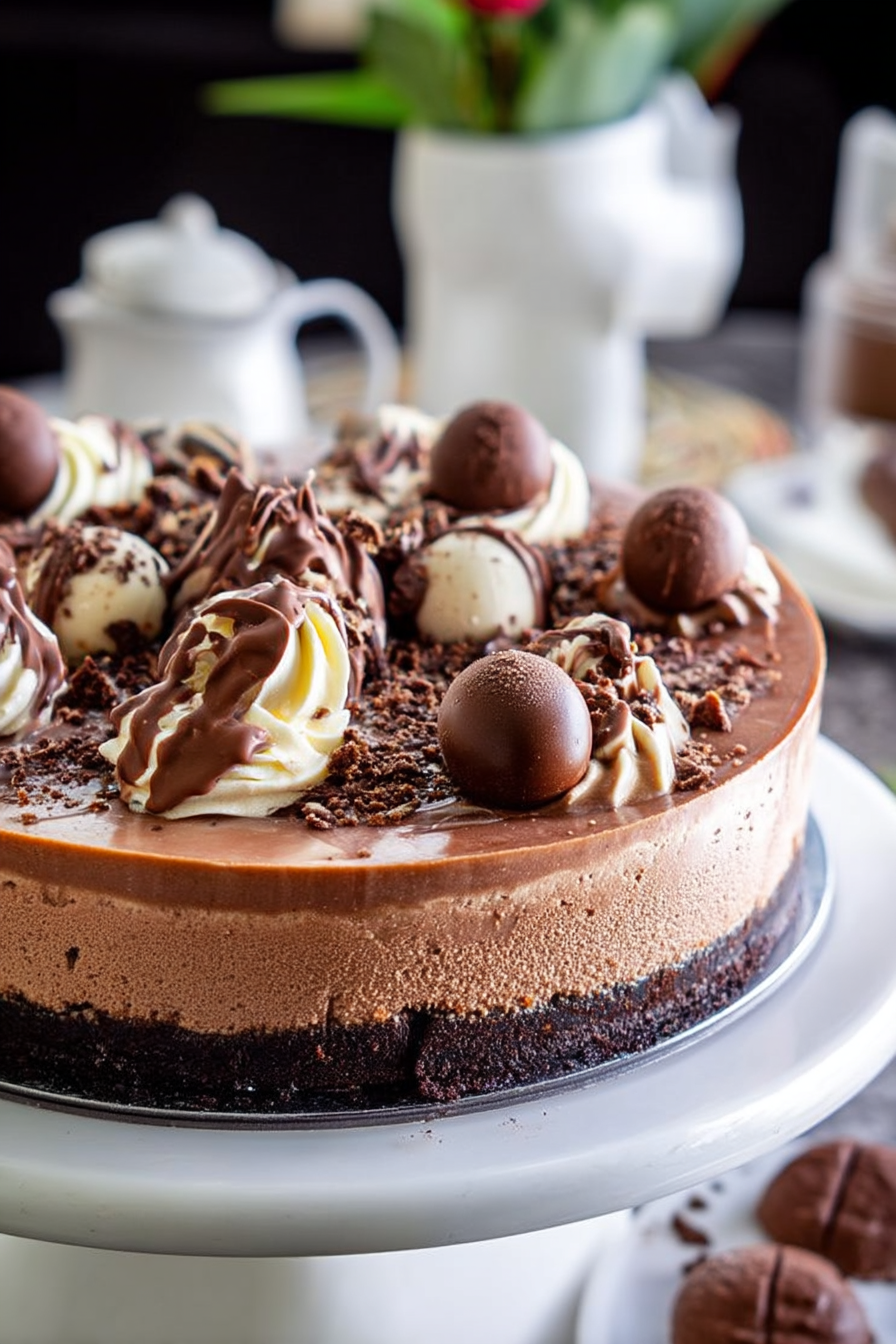 Triple chocolate cheesecake