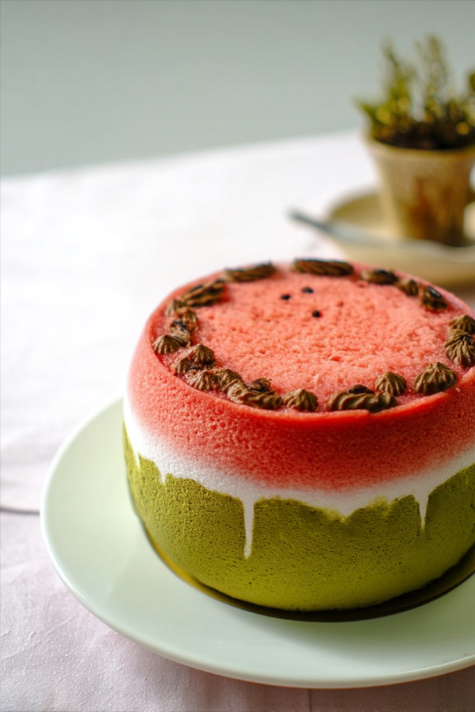 Watermelon mousse cake