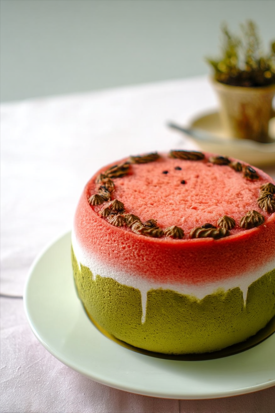 Watermelon mousse cake