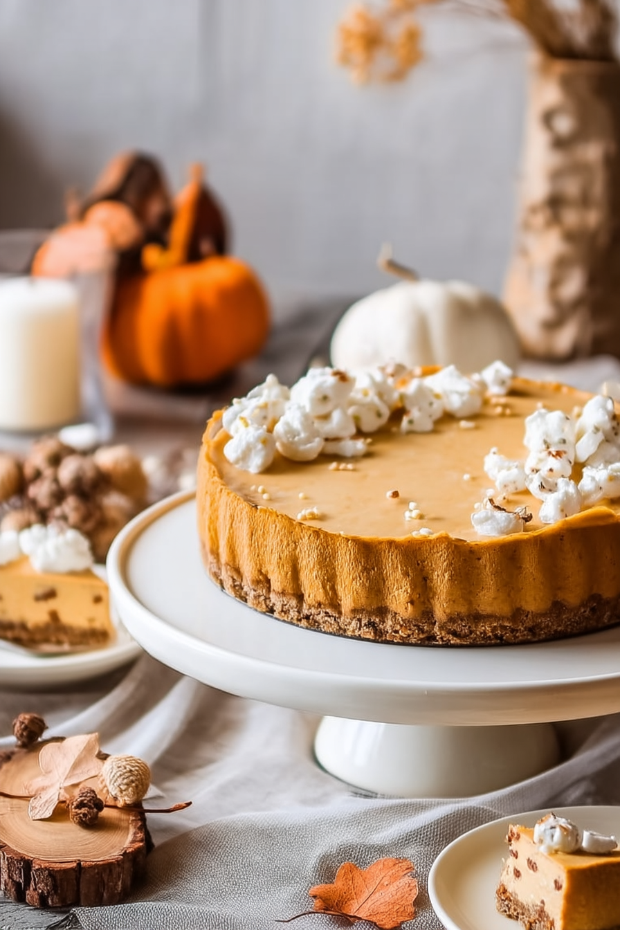 White chocolate pumpkin cheesecake